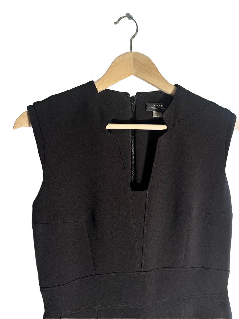 Tahari ASL Black Sleeveless Wide Leg Jumpsuit Women’s Size 6 Career Minimalist - Picture 5 of 7